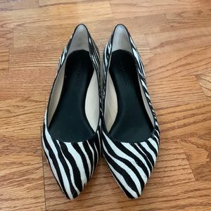 Banana Republic hair calf zebra print flats